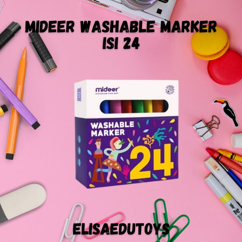 

mideer washable marker spidol 24 pcs