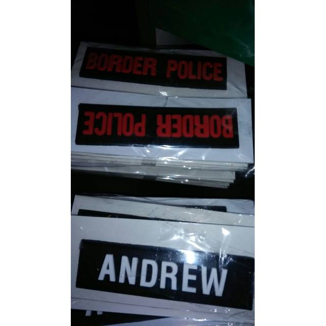 Custom Nametag/Papan Nama/Label Dada Pesanan Khusus Patch Rubber