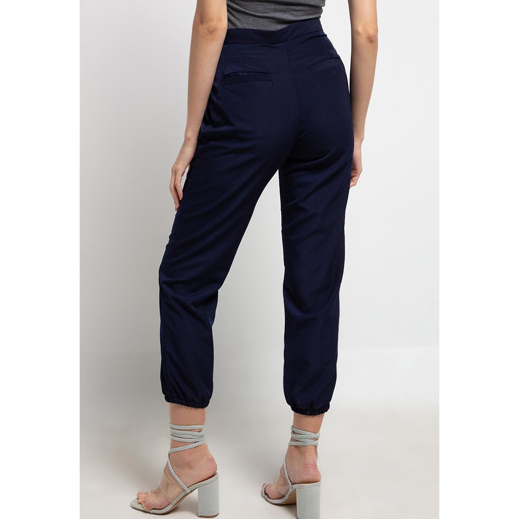 LLACES Clothing - Celana Panjang Wanita - Anti-Microbial Petite Formal Jogger Pants - Navy