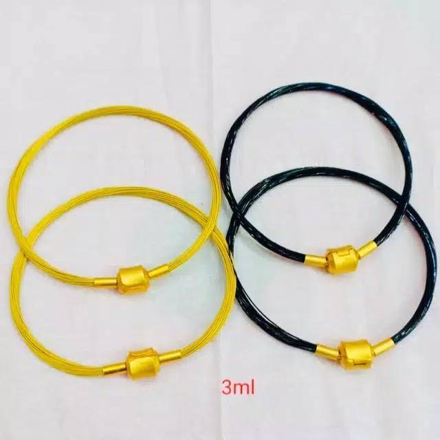 FF Gelang Tali Kawat Anti Air Waterproof Untuk Charm Liontin Mainan tali korea steal 3mili