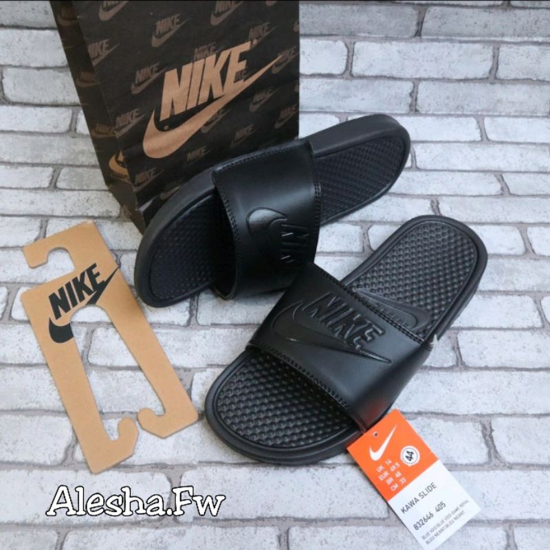 Sandal Slide Nike Bennasi Black / Sendal Slop Nike Bennasi Hitam Terlaris Hight Quality