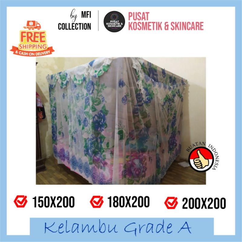 KELAMBU TIDUR GRADE A UKURAN 150X200 ANTI NYAMUK KELAMBU KOTAK