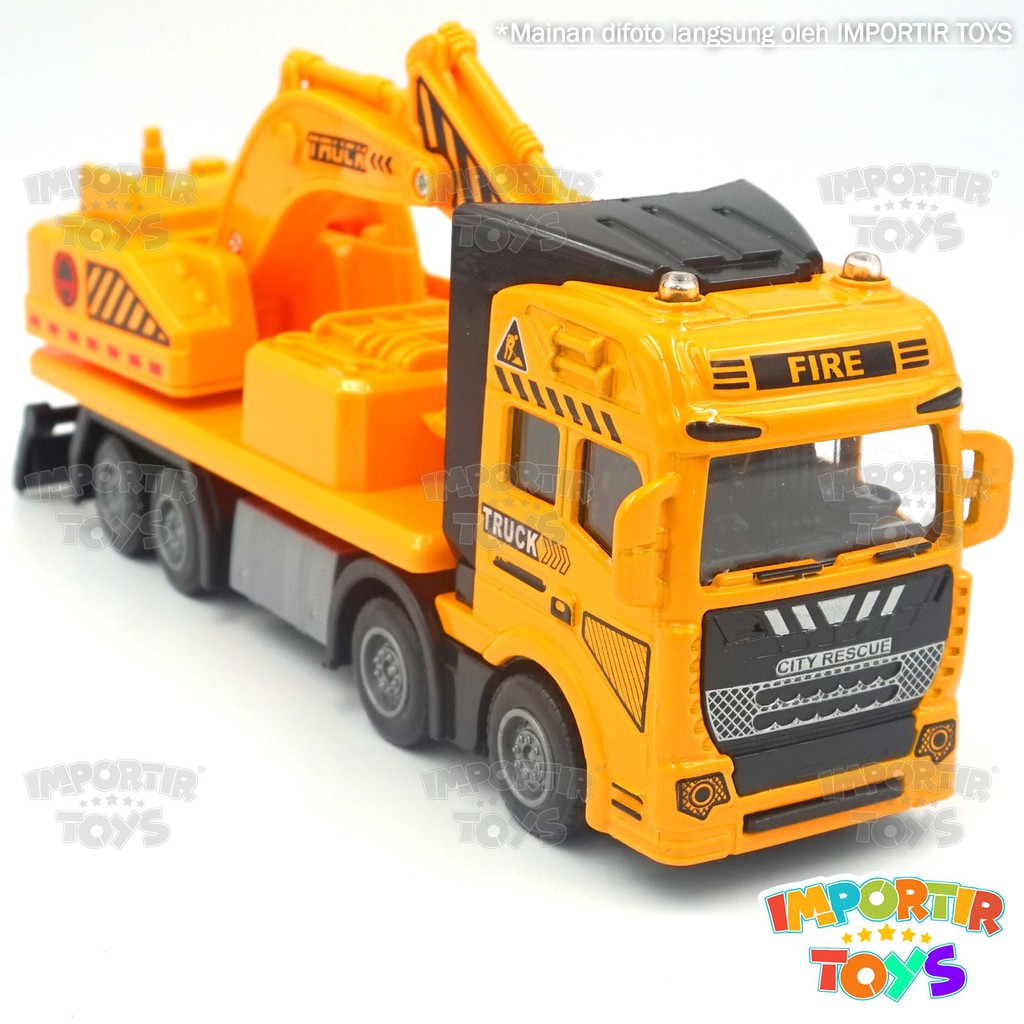 MOBIL TRUCK PENGGALI 20cm Pull Back IMPORT FREE BATRE