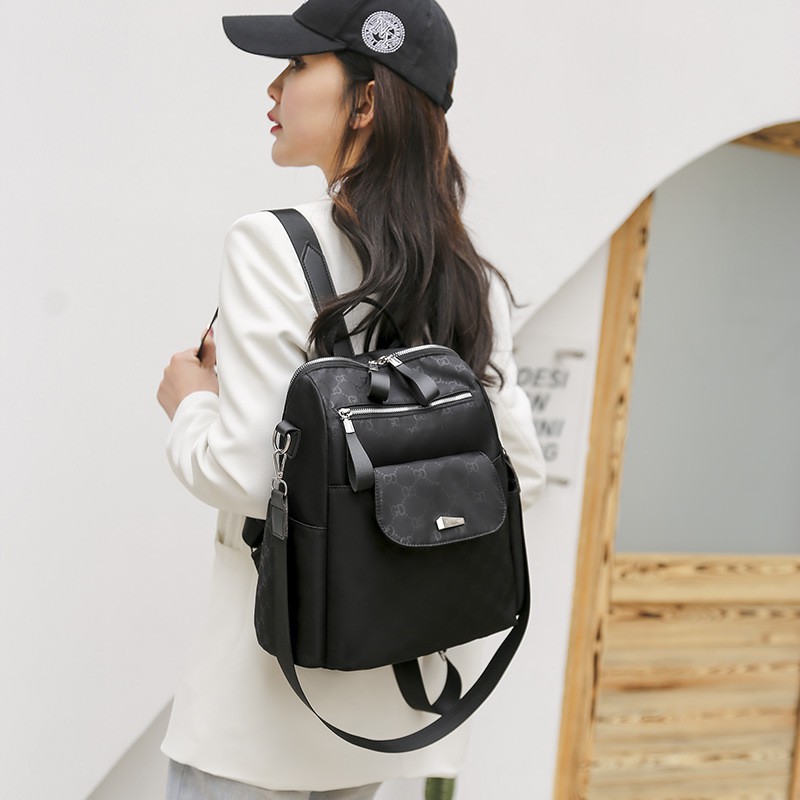TAS RANSEL WANITA ANTI AIR HITAM AGOLA TA424B5 BACKPACK SEKOLAH IMPORT KULIAH KERJA BESAR PUNGGUNG GENDONG CEWEK KOREA REMAJA PREMIUM KEKINIAN MURAH