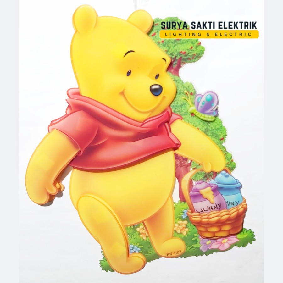 WALL STIKER DINDING 3D WINNIE THE POOH TIMBUL DEKORASI KAMAR ANAK ANAK