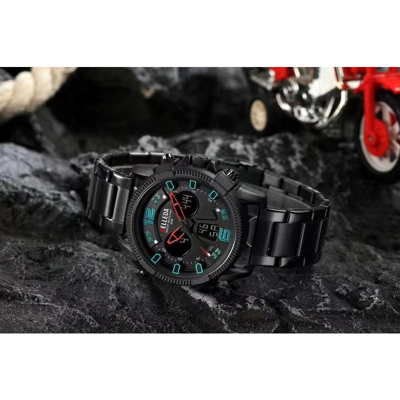 Jam Tangan Belleda Original Rantai sport Double Time 100% waterproof free Box dan kartu Garansi