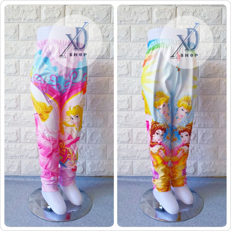1-10TH COCO ICE Legging Anak Karakter PRINCESS | Celana Anak Perempuan | Celana Anak Import