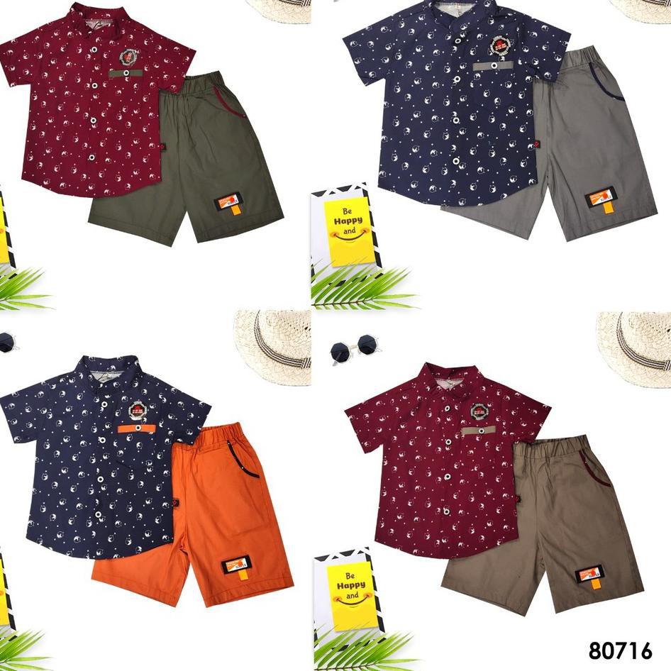 3set Setelan Kemeja YESS KIDS 10-14 (5-8th)/Setelan Anak YESS KIDS/Setelan Anak Pum Baru