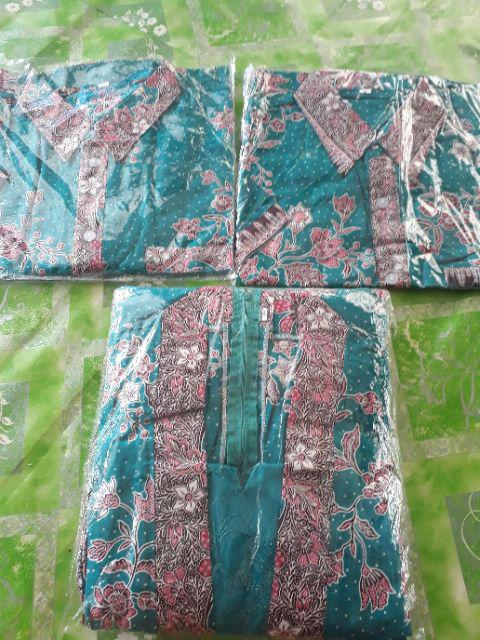 Sarimbit Couple Batik Keluarga/family Gamis Muslim Kd Melati Toska
