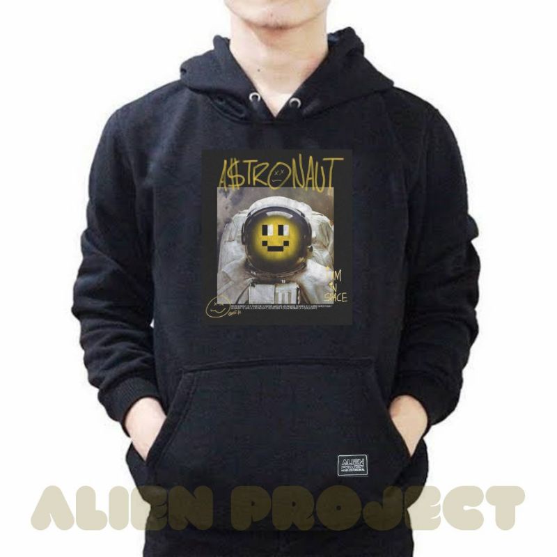 alien project Hoodie astronaut Hoodie Pria Hoodie Cowok Hoodie hitam pria