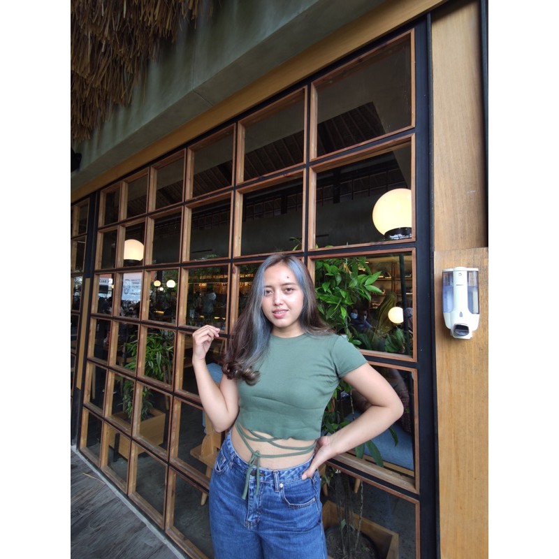 Baju Wanita crop top tali silang / crop top korea atasan crop top tali