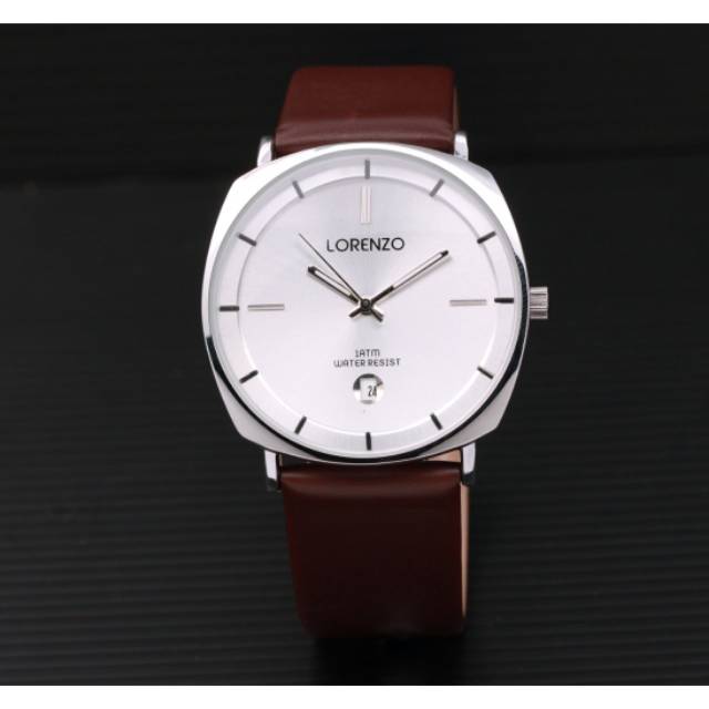 LORENZO JAM TANGAN PRIA LORENZO LR 1058 KULIT SINTETIC LEATHER CLASSIC KLASIK / KADO PRIA