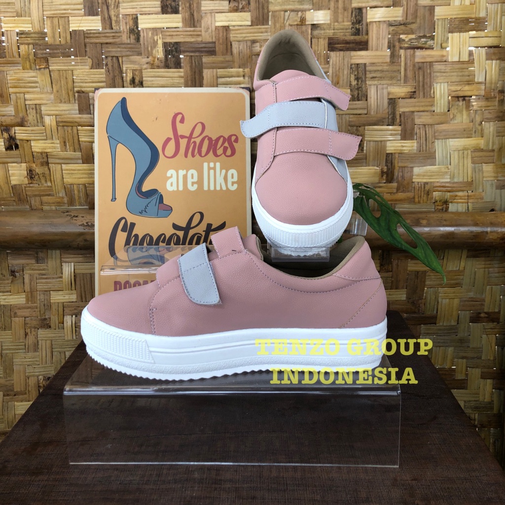 Tenzo Shoes || Tnz 29 Sepatu Wanita Tenzo Prepet kombinasi Abu Pink size 37-40