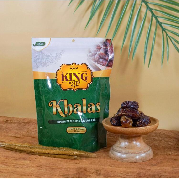 

KURMA KHALAS KING DATES 250gr Kholas Premium UAE Pouch Elegan 250 gram Halas Korma Murah