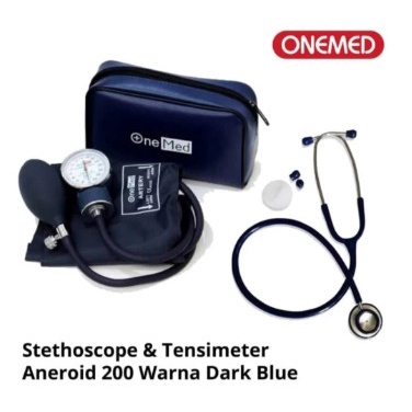 Tensi aneroid atau tensi jam clock merk OneMed, (warna dark blue)