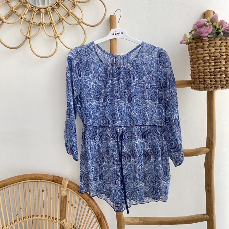 Tunik Sifon Motif Biru