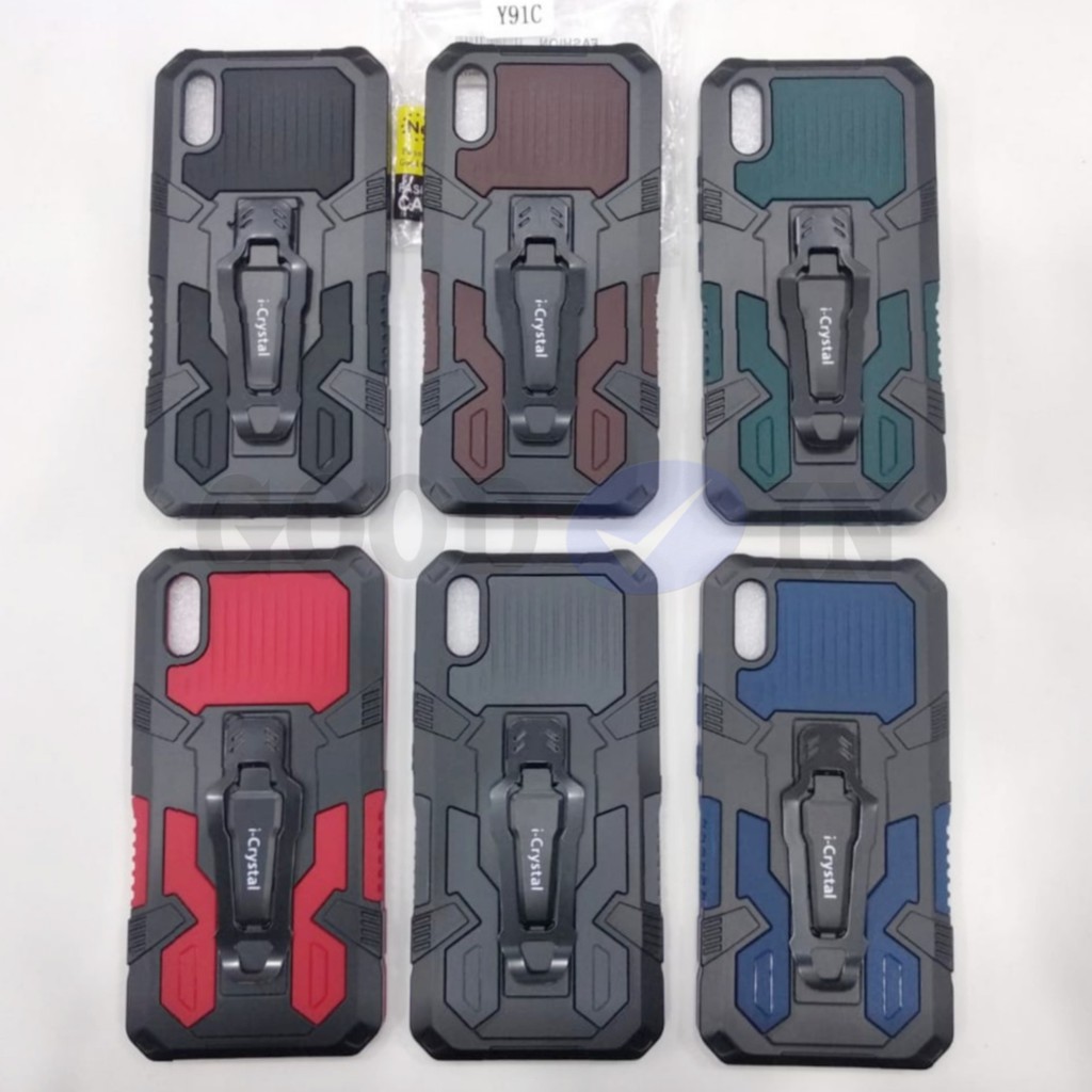 Case Vivo Y91C - Case Robot Standing + Jepit Pinggang - Case Robot