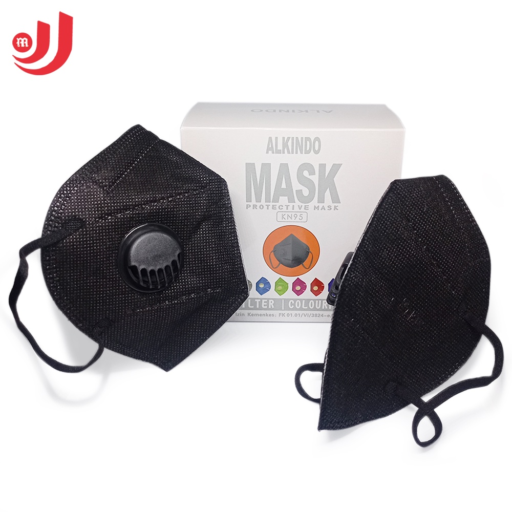 Masker KN95 Respirator ALKINDO Protective Mask Hitam isi 10 pcs