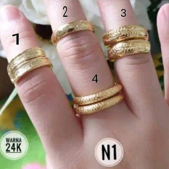 Xuping Cincin Mewah Berlapis Emas 24K Terlaris C412