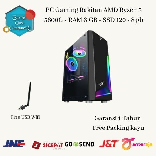 PC Gaming Rakitan AMD Ryzen 5 5600G - RAM 16 GB - SSD 512gb