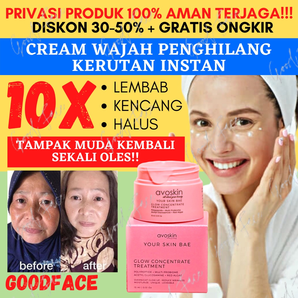 Penghilang Kerutan Wajah Avoskin YSB Glow Concentrate Polypeptide + Microbiome + A. Glucosamine