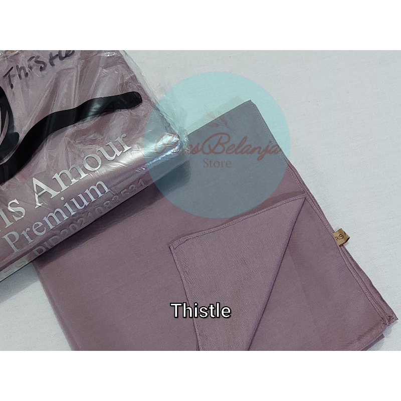 Hijab Segiempat Paris Amour Premium Jahit Tepi Finishing Kerudung Polos Tebal ANTI Letoy 100%