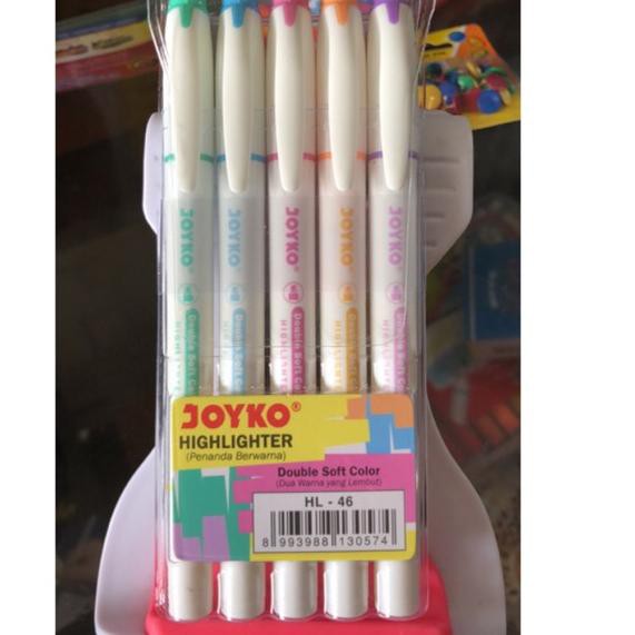 

Bagus Banget.. Highlighter / penanda warna Pastel HL-46 ( 2 in 1 ) isi 5pcs Joyko warna stabil