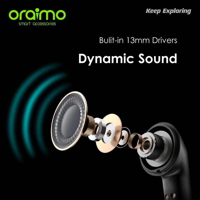 Oraimo OEB-E03D Roll TWS Bluetooth Earphone v5.0 Wireless Handsfree Headset - Garansi 1 Tahun