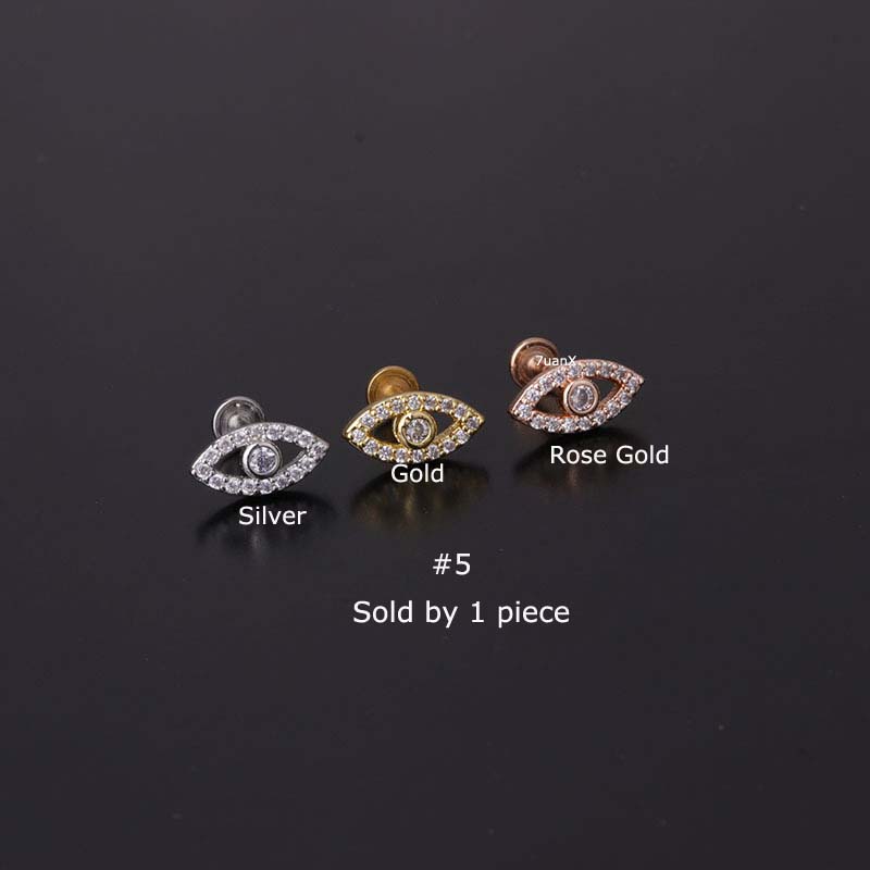 1pc Anting Tindik Bibirtelinga Desain Tulang Ikan 16 Helix Tragus Panjang 6mm