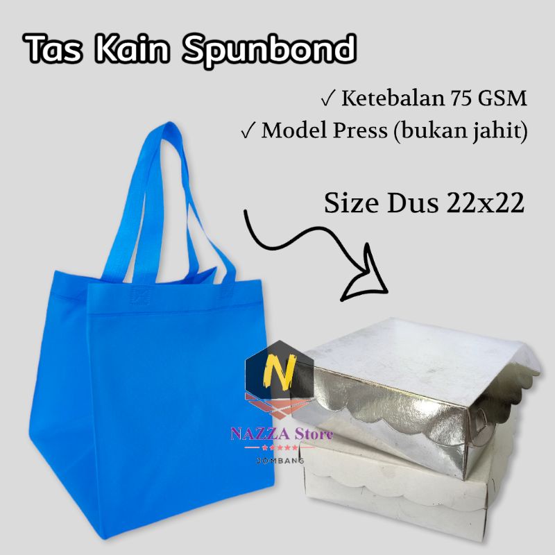 

Tas Kain Spunbond MURAH Dus Nasi R10B/ 22x22 isi 12 pcs