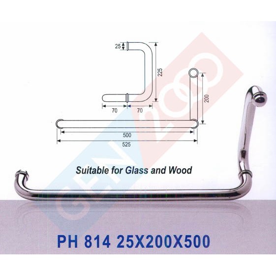 Towel Handle Bar Handel Pintu Shower Dekkson PH EL814 20 X Towel Handle Bar Handel Pintu Shower Dekkson PH EL814 20 X