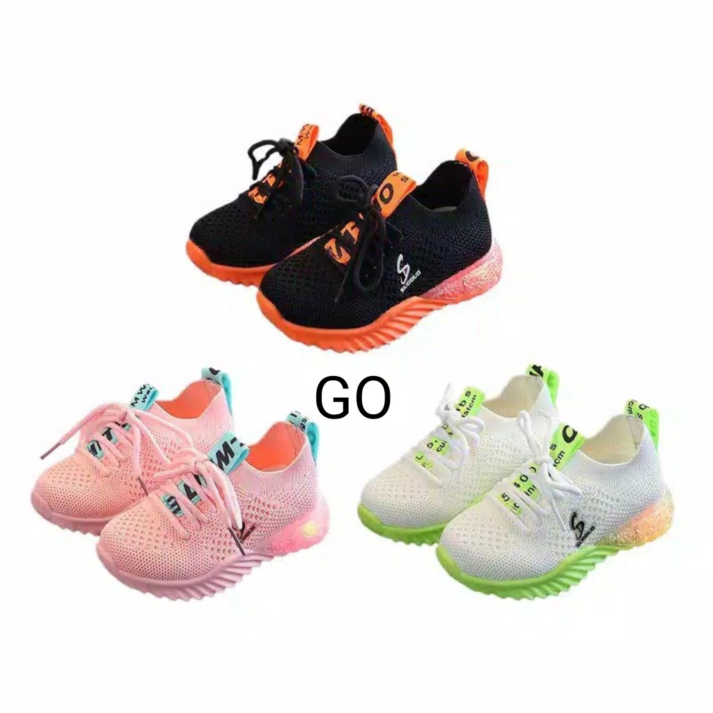 gos SK OBB Sepatu Sneakers Anak Laki-Laki / Perempuan Casual Bayi Import LED