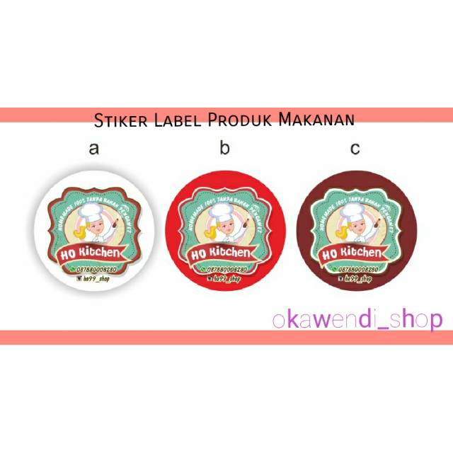 

STIKER LABEL PRODUK / STIKER KEMASAN / LABEL MAKANAN Design Kode: OK F08