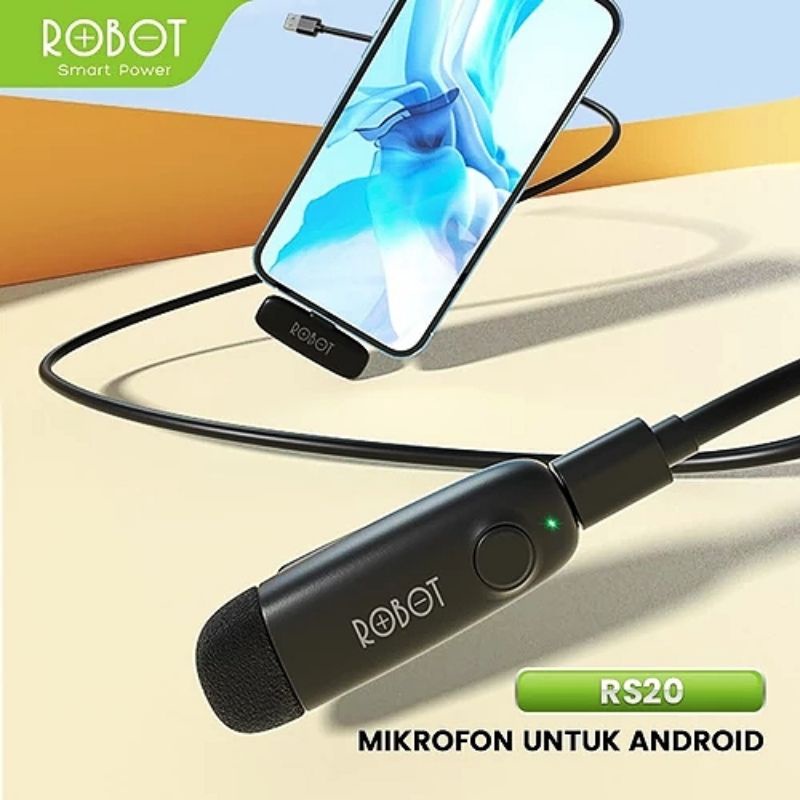 (ROBOT R-S20) MIC CLIP ON WIRELESS  USB C MICROPHONE BLUETOOTH USB TYPE C