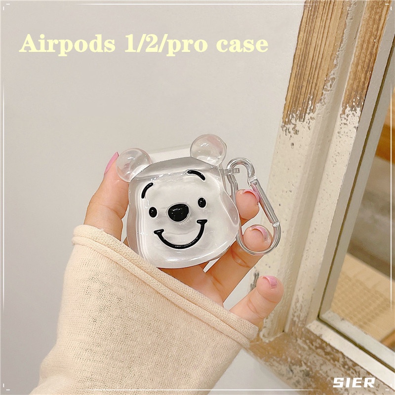 INPODS Soft Case TPU Transparan Motif Beruang 3d Cover Airpods 1 2 Pro 2 3 11 12