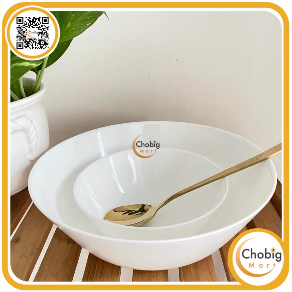 PREMIUM Mangkok Makan Kecil Mangkuk Besar Hotel Pesta / Piring Keramik Saji BESAR PUTIH / Ceramic Wh
