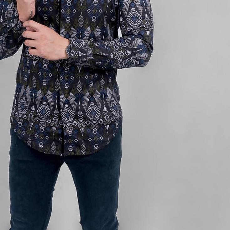 ☃ DGM Fashion Kemeja Batik Songket Pria Batik Pria Lengan Panjang Batik Premium Batik Songket ✥