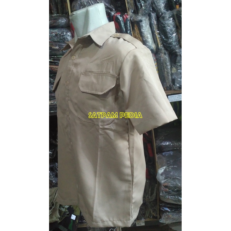 Kemeja PDH Satpam La Ricci Krem - Baju Kemeja PDH Satpam La Ricci