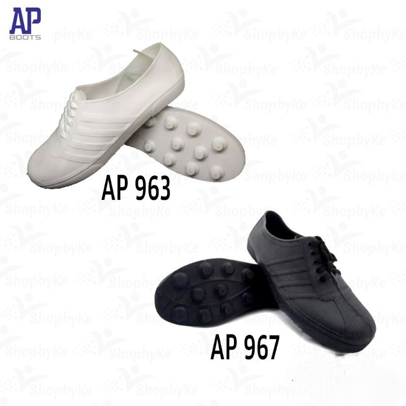 Sepatu Karet AP Boots polos putih & hitam sepatu sawah