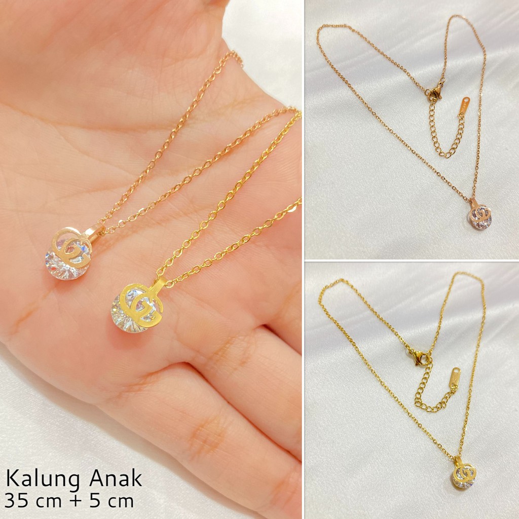 Kalung Anak Titanium Anti Karat Aksesoris Fashion Anak Perempuan Cantik