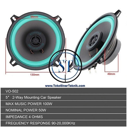 Speaker Subwoofer ROADSTAR 5 Inch 100W / 6.5 Inch 160W Audio Music Mobil Full Range 4inch 5inch 6.5inch