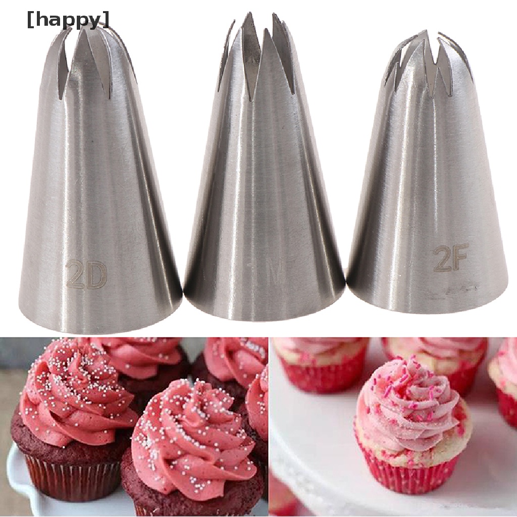 1 Set Ujung Mulut Pipa Icing Bahan Stainless Steel, Ukuran Medium