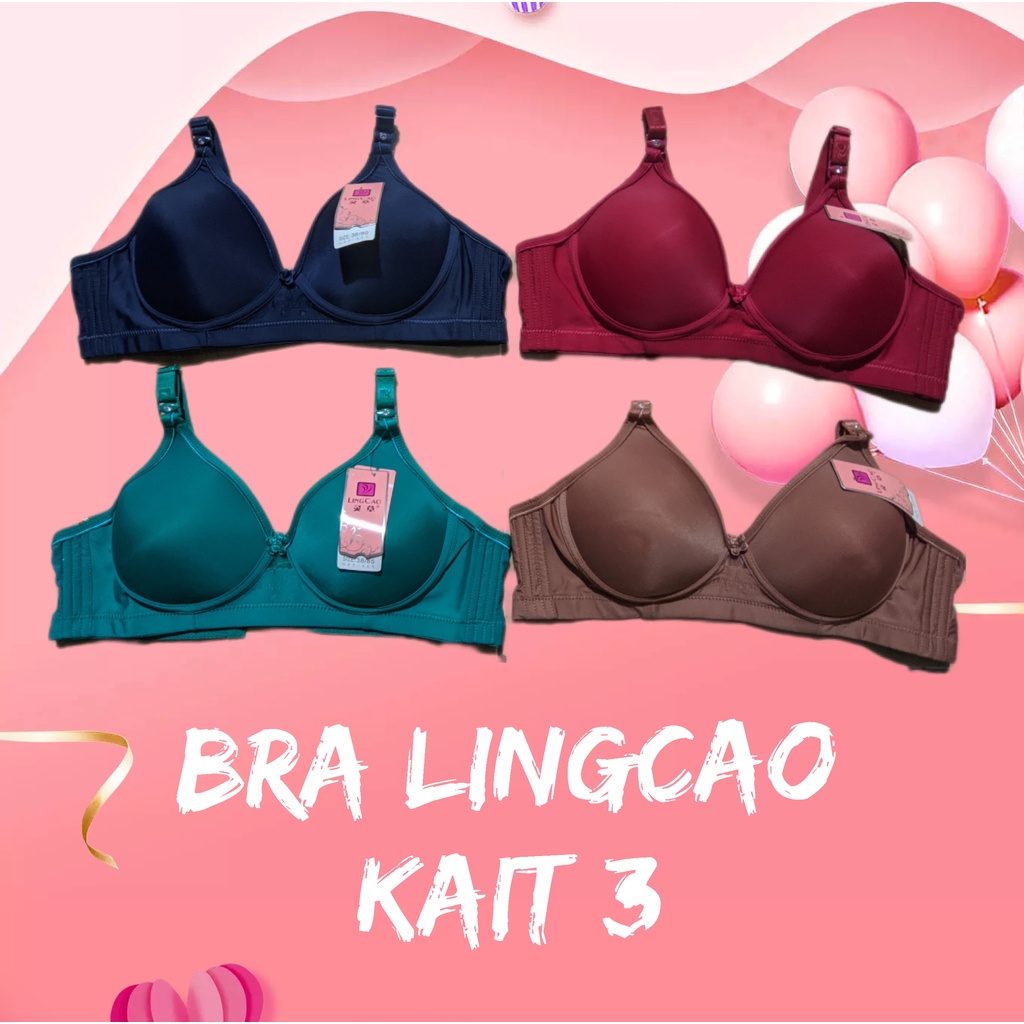 BH IMPORT ORIGINAL BRA LINGCAO/ Ling cao/ Bra Busa Tanpa Kawat Kancing 3/ Bh Tanpa Kawat
