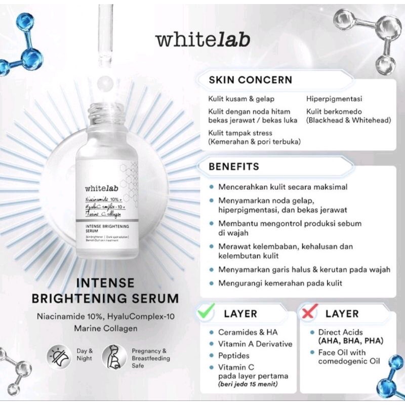 WHITELAB INTENSE BRIGHTENING NIACINAMIDE 10% FACE SERUM