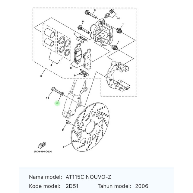 Ring Baut Kaliper Mio, Nouvo Z, Mio Soul, Jupiter Z 92903-10200