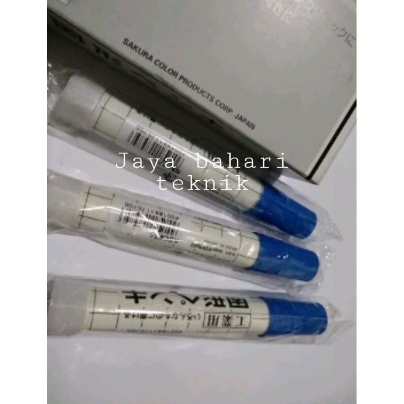 

Solid Steel MARKER Blue SAKURA - Spidol Penanda Besi Permanen BIRU Sakura Color Made In Japan