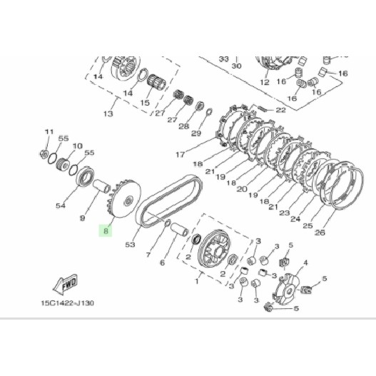 KIPAS RUMAH ROLLER ROLER CVT LEXAM ORIGINAL YGP 15C-E7611-00