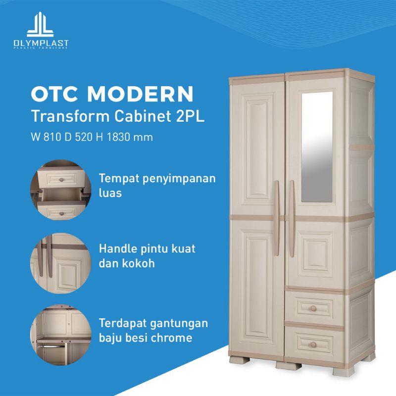 LEMARI PLASTIK / LEMARI BAJU 2 PT OLYMPLAST