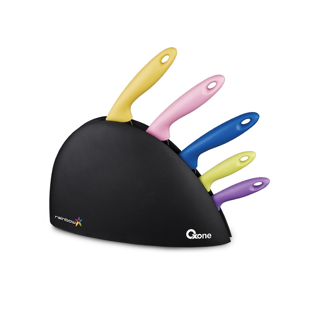 Oxone Rainbow Knife Set 5 pcs OX606 / Pisau Set / Original / Pelangi/Pisau Set Oxone/Pisau Dapur/Pis