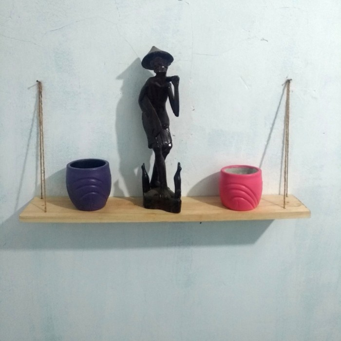 Rak Dinding Tali Kayu Jati Belanda Panjang 30cm